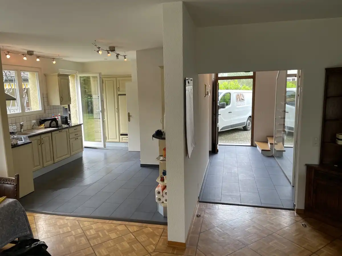 Carrelage cuisine et hall_Villa_Onex