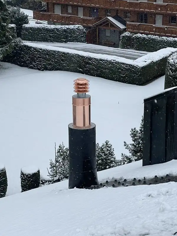 Raccord conduit de fumée en cuivre_Crans-Montana